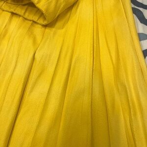Yellow Pleated A-Line Skirt